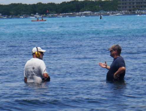 Mike in water at PCB